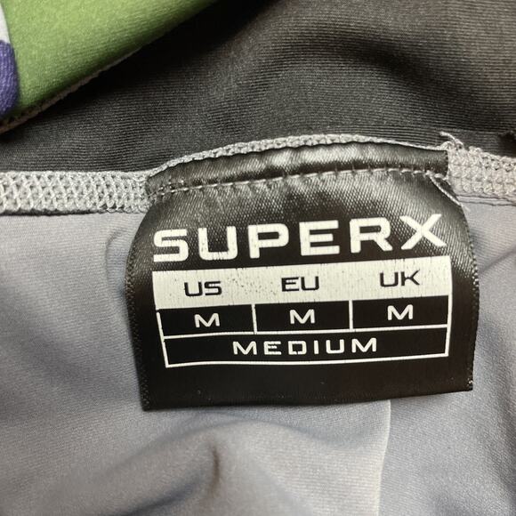SUPERX Shirt Mens M Green Gray Long Sleeve Pockets Gym Superhero Athletic Active - Picture 4 of 11